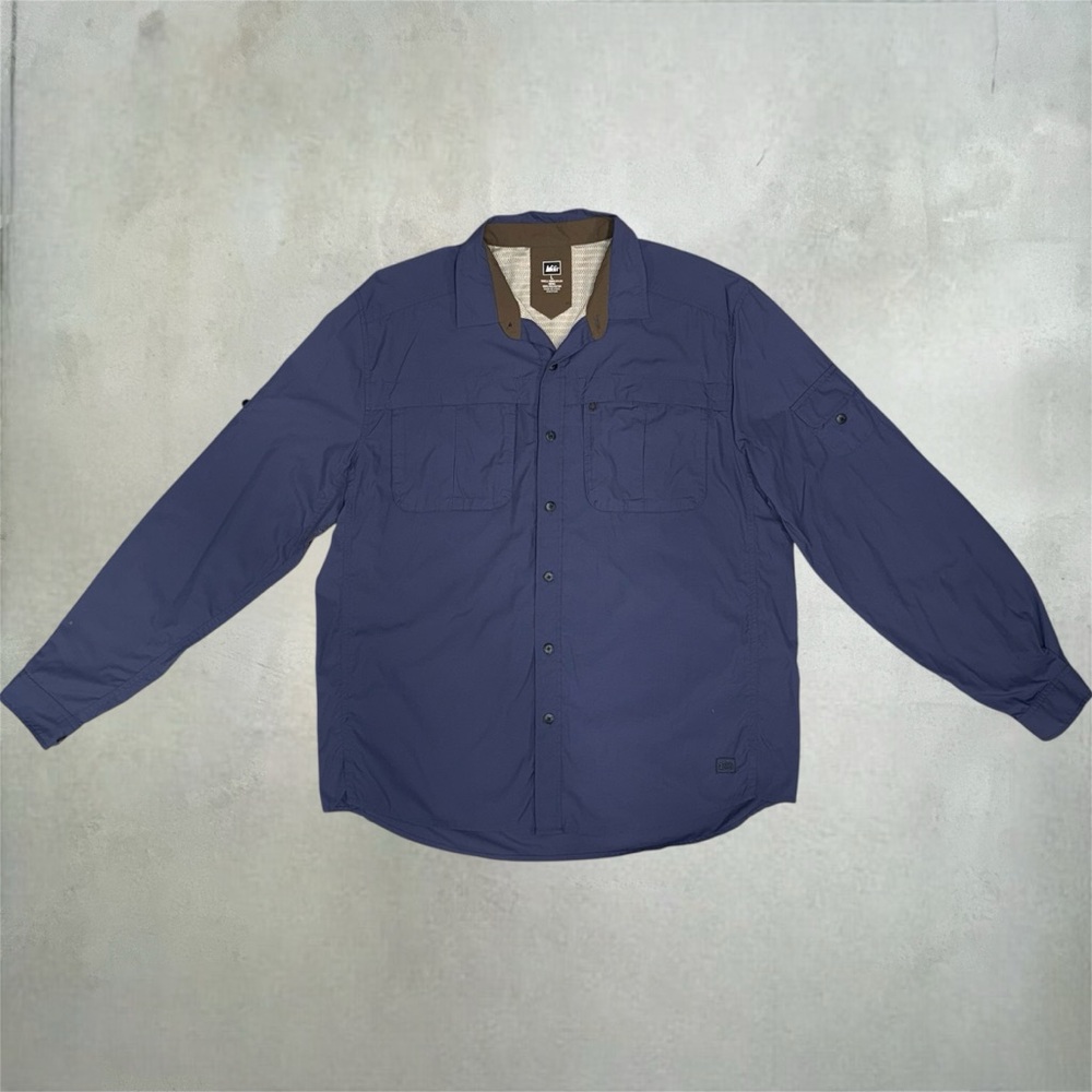 REI Men's Navy Long Sleeve hiking fishing Shirt size L